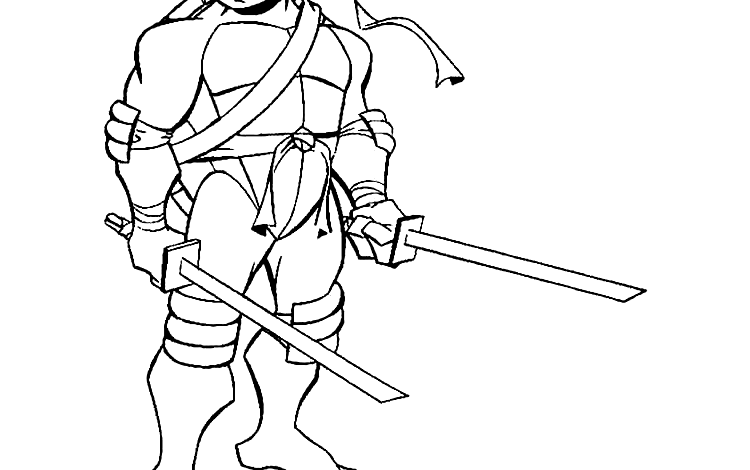 Ninja Turtles Cool Leonardo Coloring Page