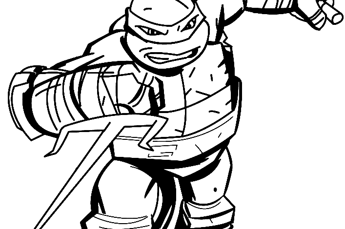 Ninja Turtles Raphael Attack Coloring Page