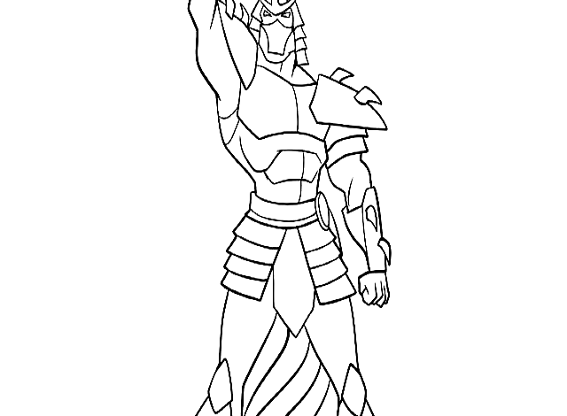 Ninja Turtles Shredder Attack Coloring Page