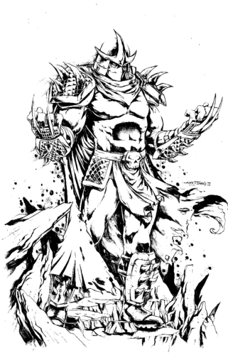 Ninja Turtles Shredder Difficult Coloring Page