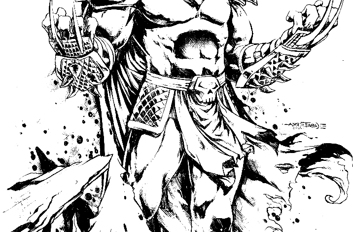 Ninja Turtles Shredder Difficult Coloring Page