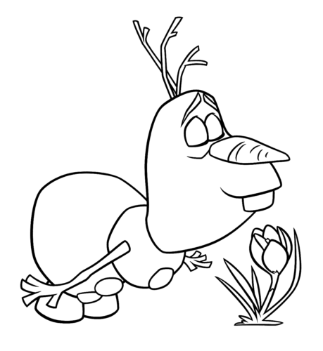 Olaf Flower Coloring Page