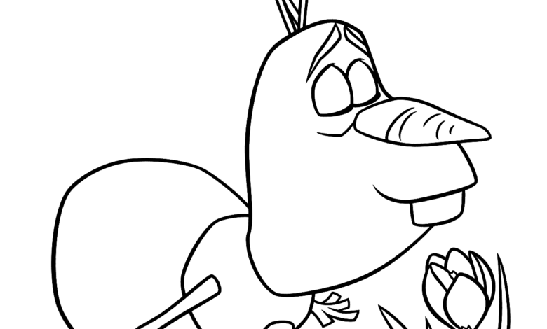 Olaf Flower Coloring Page