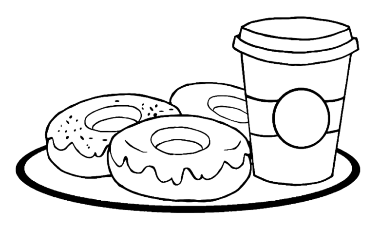 Plate Glass Donuts Coloring Page