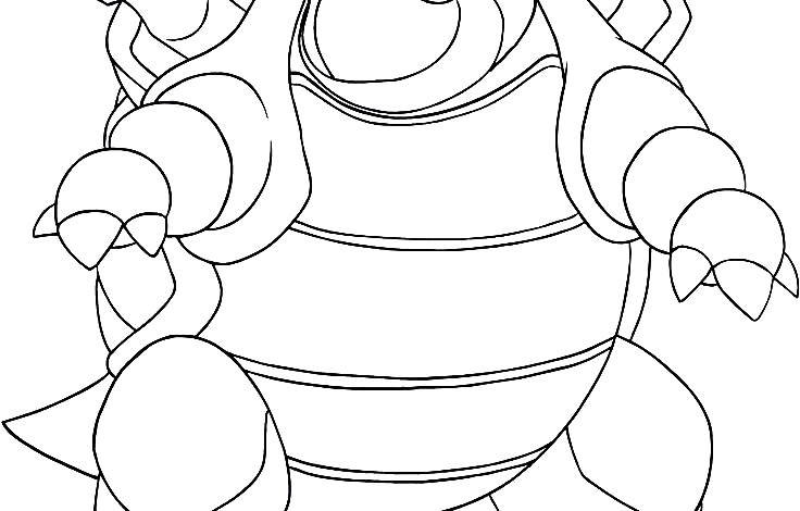 Pokemon Blastoise Happy Coloring Page