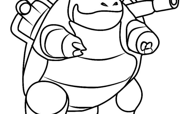 Pokemon Blastoise Hard Coloring Page