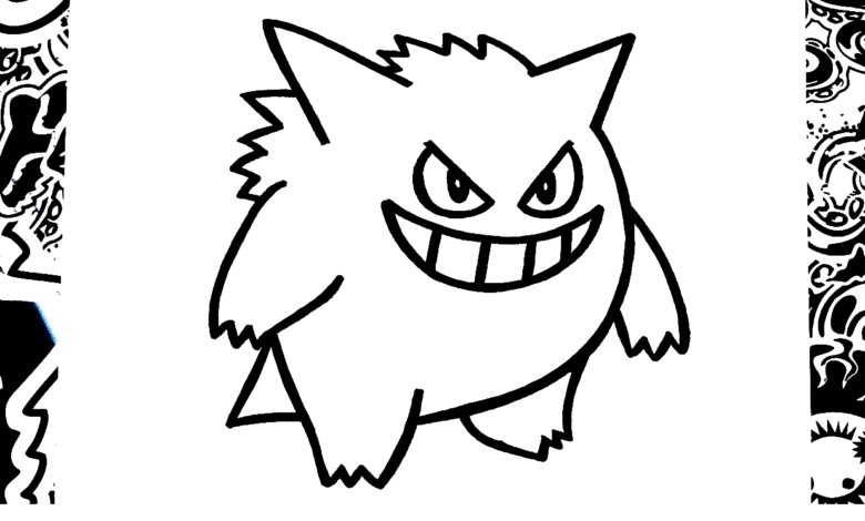 Pokemon Gengar Smile Coloring Page