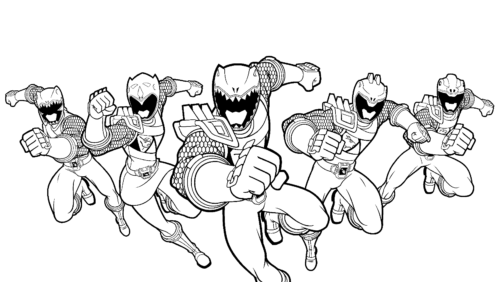 Power Rangers Attack Coloring Page