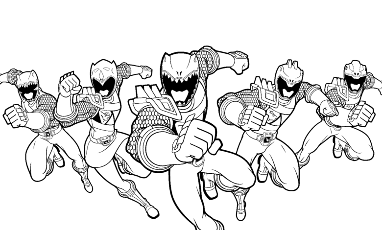Power Rangers Attack Coloring Page