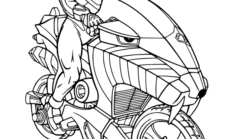 Power Rangers Motorcycle Coloring Page