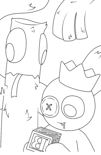 Rainbow Friends Crazy Coloring Page