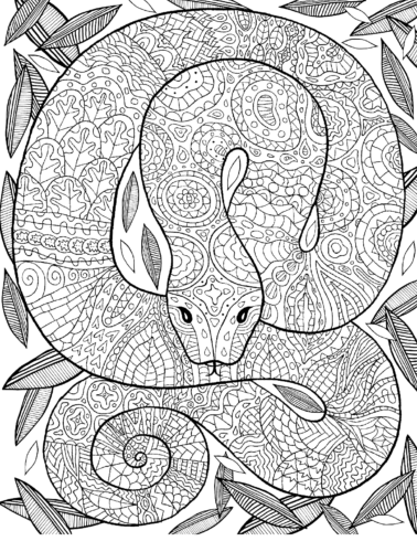 Realistic Hard Snake Coloring Page 1 Realistic Hard Snake Coloring Page