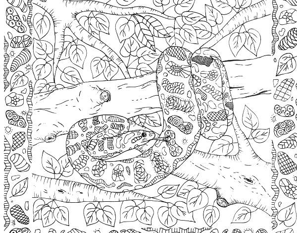Realistic Snake Mandala Coloring Page