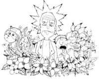 Rick Morty Flowers Coloring Page