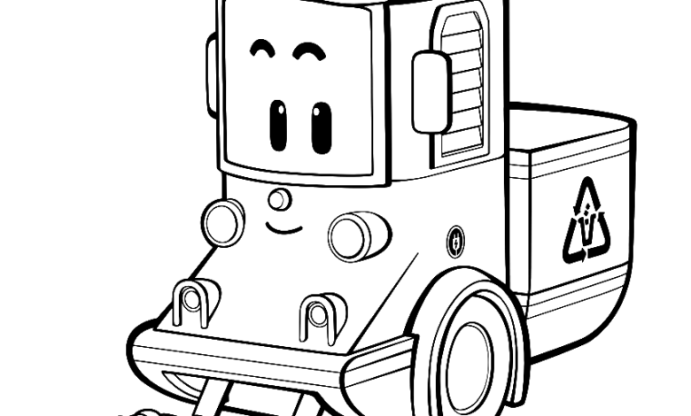 Robocar Poli Cleany Coloring Page