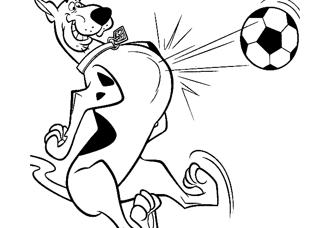 Scooby Doo Football Coloring Page
