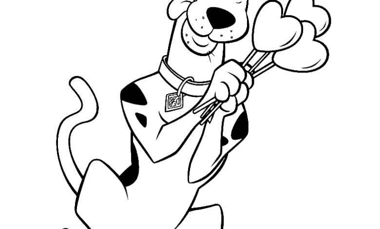 Scooby Doo Hearts Coloring Page