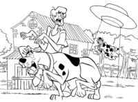 Scooby Doo UFO Cow Coloring Page Scooby Doo UFO Cow Coloring Page