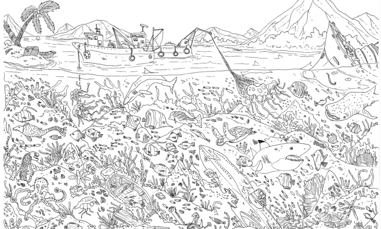 Sea Floor Tree Coloring Page