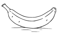 Single Banana Coloring Page Single Banana Coloring Page