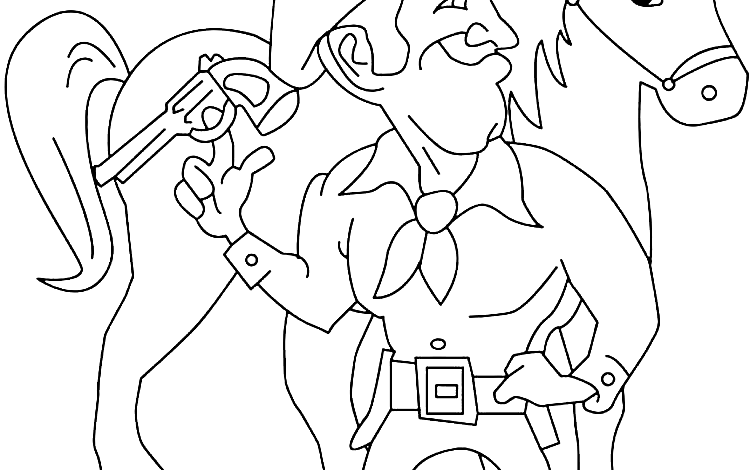 Sneaky Cowboy Coloring Page