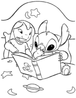 Stitch Book Coloring Page