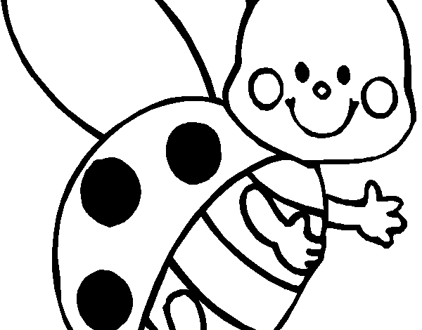 Sweet Animal Ladybird Coloring Page