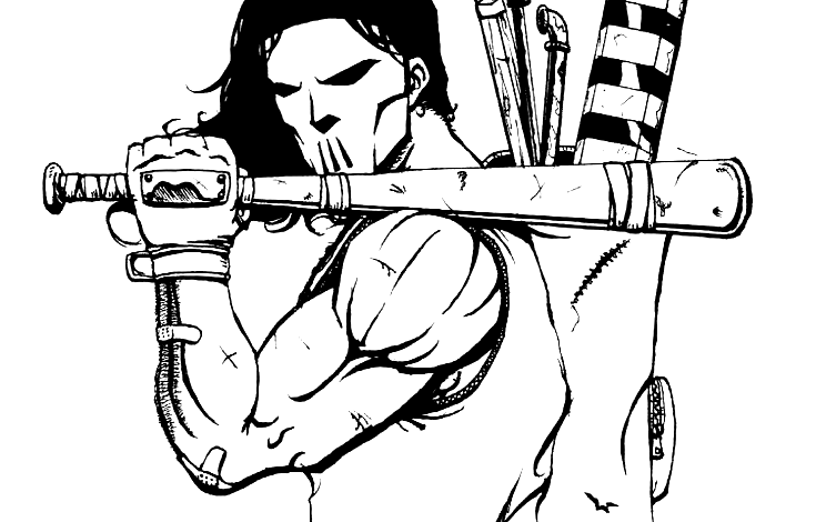 TMNT Cool Casey Jones Coloring Page