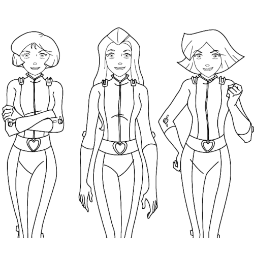 Totally Spies Girls Coloring Page