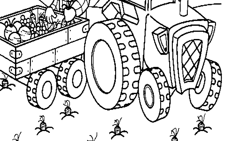 Tractor Farmer Coloring Page