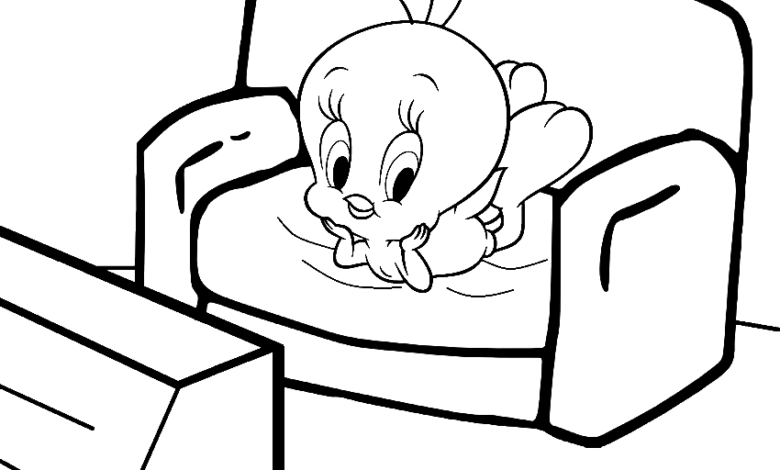 Tweety Armchair Coloring Page