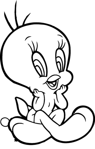 Tweety Sitting Coloring Page