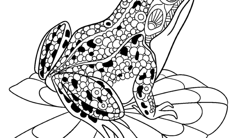 Aesthetic Scaly Frog Coloring Page