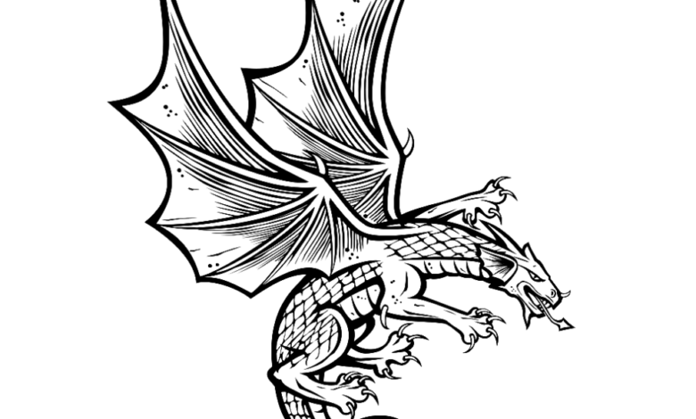 Angry Dragon Attack Coloring Page