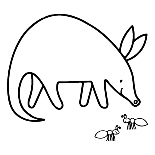 Animal Anteater Ants Coloring Page