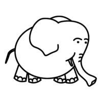 Animal Baby Elephant Easy Coloring Page