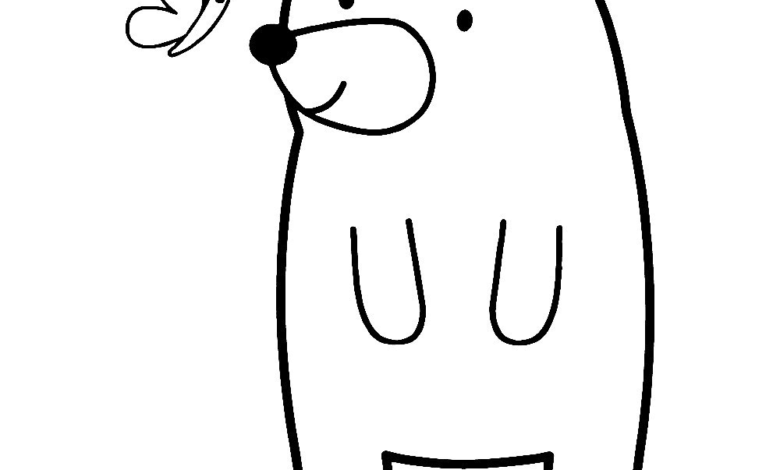Animal Bear Easy Coloring Page