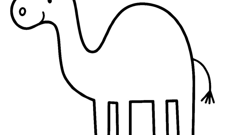 Animal Camel Easy Coloring Page