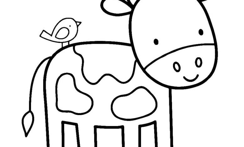 Animal Cow Bird Coloring Page