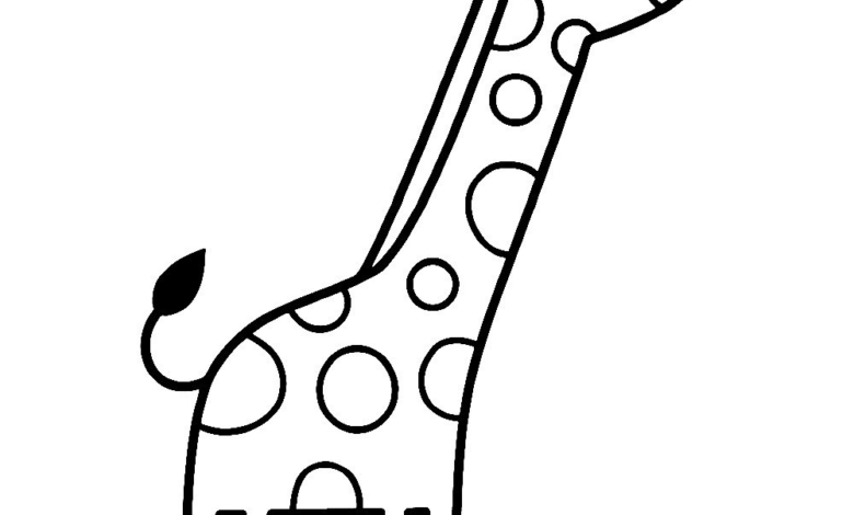 Animal Cute Giraffe Coloring Page