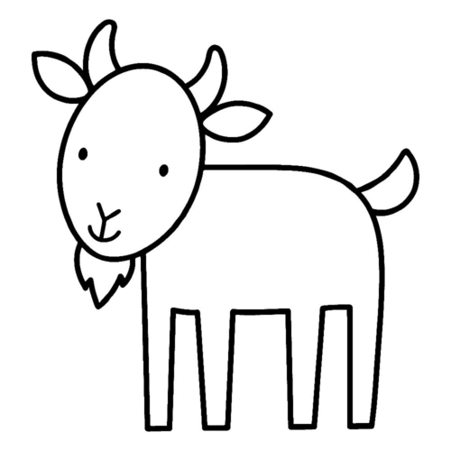 Animal Goat Easy Coloring Page