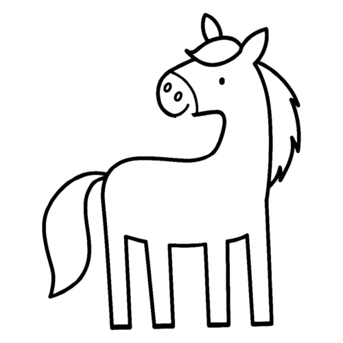 Animal Horse Eating Coloring Page