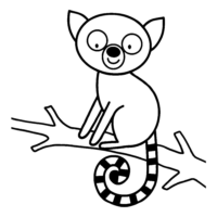 Animal Lemur Coloring Page