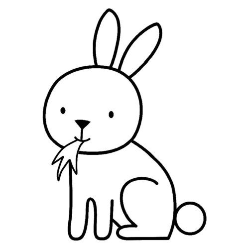 Animal Rabbit Easy Coloring Page
