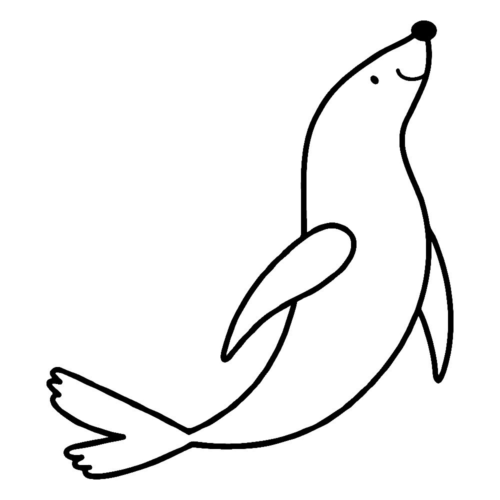 Animal Seal Easy Coloring Page