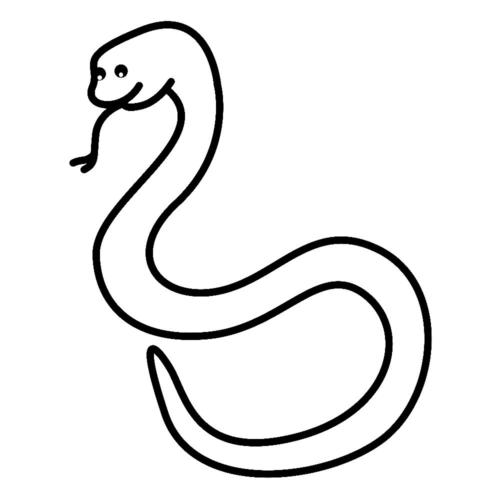 Animal Snake Easy Coloring Page