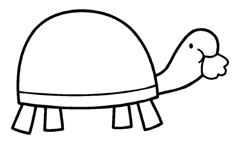 Animal Turtle Easy Coloring Page