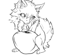 Anime Apple Wolf Coloring Page