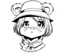 Anime Hat Bear Coloring Page