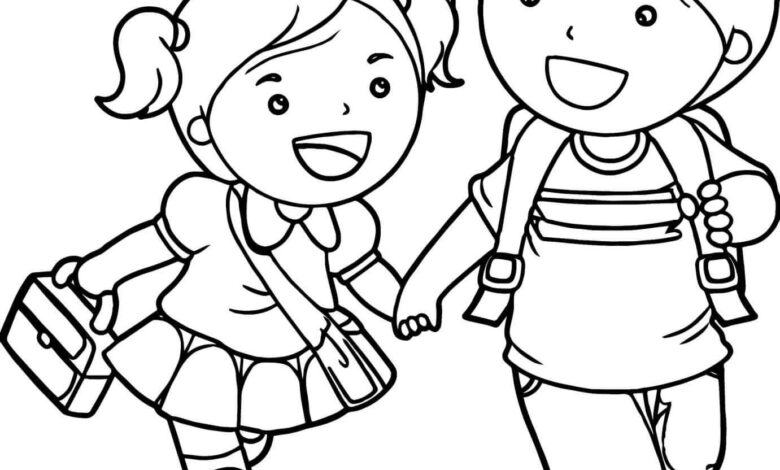 Bag Back School Coloring Page